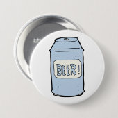 Bier kan illustratie Retro Bier liefhebber ontwerp Ronde Button 7,6 Cm (Voorkant /achterkant)