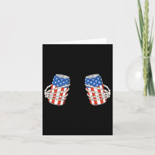 Bier kan skelet hand grappig 4 juli Amerikaanse Kaart