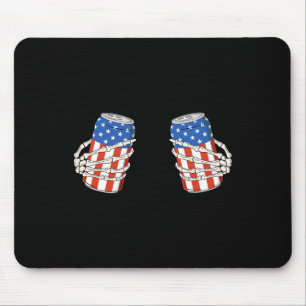 Bier kan skelet hand grappig 4 juli Amerikaanse Muismat