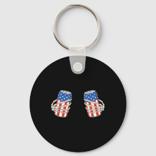 Bier kan skelet hand grappig 4 juli Amerikaanse Sleutelhanger