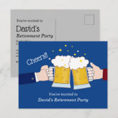 bier, kauer, meerderjarige pensioenpartij uitnodiging briefkaart (Voorkant / Achterkant)