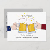 bier, kauer, meerderjarige pensioenpartij uitnodiging briefkaart (Voorkant / Achterkant)