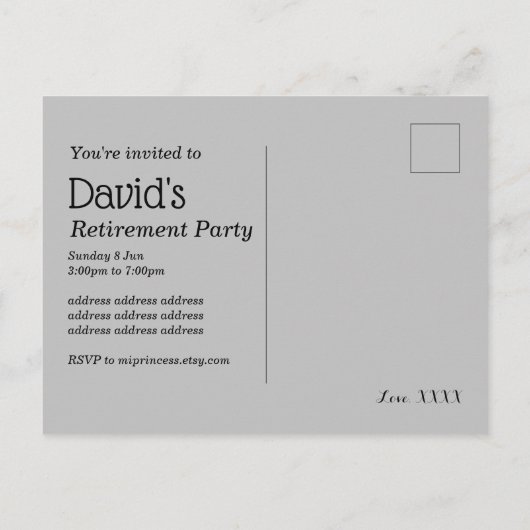 bier, kauer, meerderjarige pensioenpartij uitnodiging briefkaart (Achterkant)