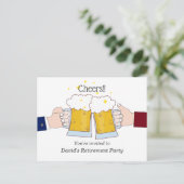 bier, kauer, meerderjarige pensioenpartij uitnodiging briefkaart (Staand voorkant)