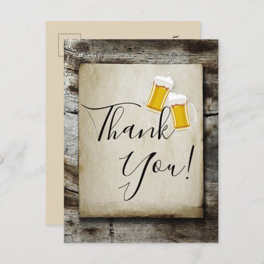 bier , kauwers , rustige landen bedankt je kaart (Voorkant / Achterkant)