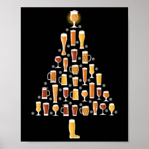 Bier Kerstboom Mannen Vrouwen Bier Lelijke Kerst Poster