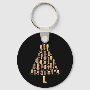 Bier Kerstboom Mannen Vrouwen Bier Lelijke Kerst Sleutelhanger
