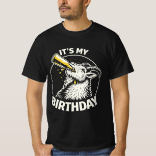 Bier Kletterende Geit Het Is Mijn Verjaardag T-shirt
