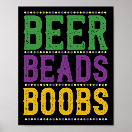 Bier Kralen Borst Carnaval Parade Gift Funny Mardi Poster (Voorkant)