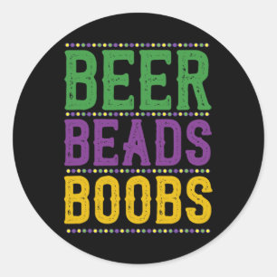 Bier Kralen Borst Carnaval Parade Gift Funny Mardi Ronde Sticker