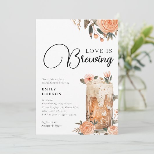 Bier Liefde is Brouwen Bruids Douche Uitnodiging (Staand voorkant)