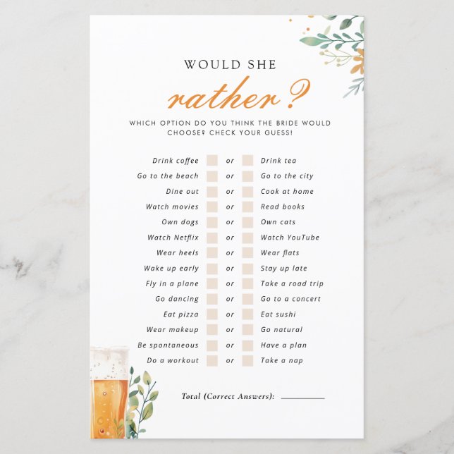 Bier liefde is brouwen zou ze liever bruids spel (Voorkant)