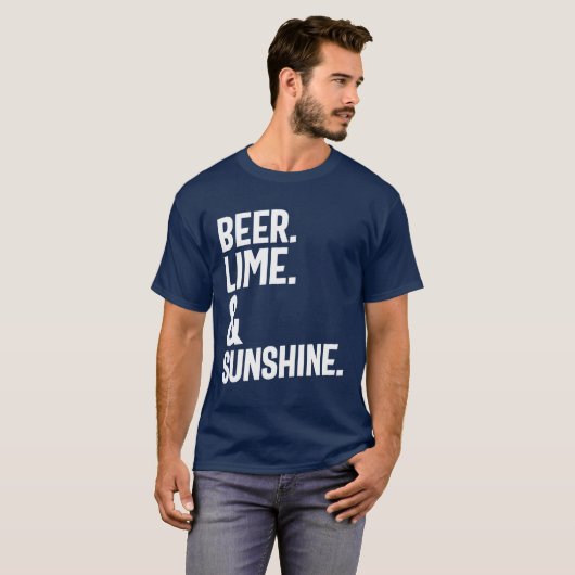 Bier. Lime. & Sunshine | Funny Drink T-shirt (Voorkant volledig)