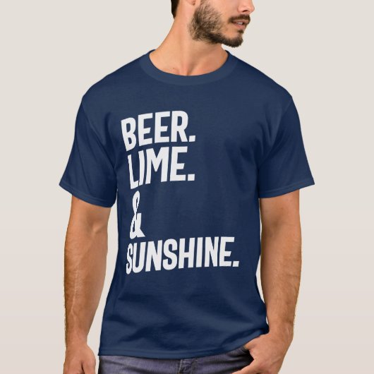 Bier. Lime. & Sunshine | Funny Drink T-shirt (Voorkant)