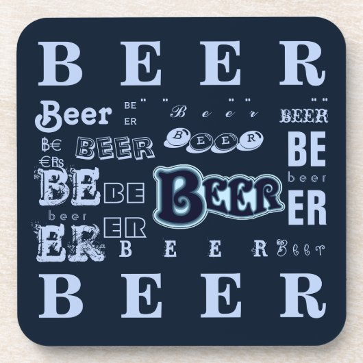 Bier- Lite Blue op Donkerblauw Onderzetter (Voorkant)