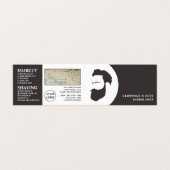 Bier-Logo, Mannen-kappers, gedetailleerde Loyalty- Visitekaartje (Buitenkant ongevouwen)