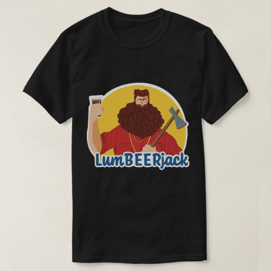 Bier LumBEERjack Gebaarde Lumberjack Bier Drinker T-shirt (Design voorkant)