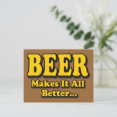 Bier Maakt Het Beter - Grappige Bierliefhebbers Sl Briefkaart (Staand voorkant)