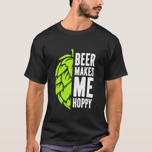 Bier maakt me blij t-shirt (Voorkant)