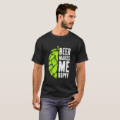 Bier maakt me blij t-shirt (Voorkant volledig)