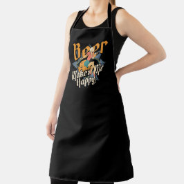 Bier maakt me gelukkig Bargirl Barvrouw Schort