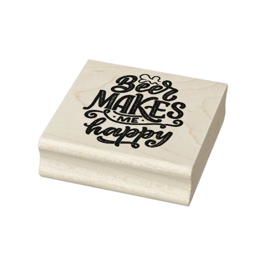 Bier maakt me gelukkig rubberstempel (Stempel)