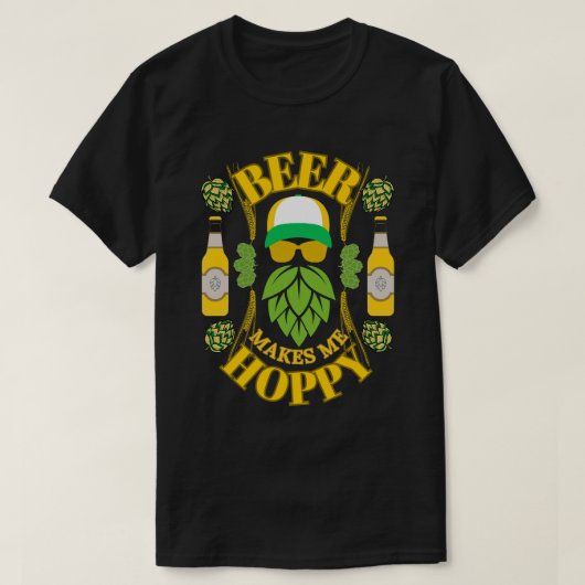 Bier Maakt Me Gelukkig T-Shirt (Design voorkant)