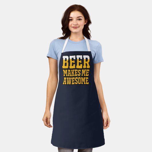 Bier maakt me geweldig schort (Gedragen)