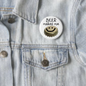 Bier maakt me HAPPY! Ronde Button 5,7 Cm (In situ)