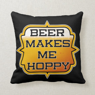Bier maakt me HOPPY - Worp Kussen 16" x 16"