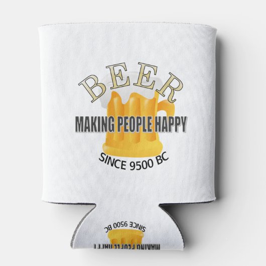 Bier maakt mensen gelukkig blikjeskoeler (Achterkant)