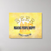 Bier maakt mensen gelukkig canvas afdruk (Voorkant)