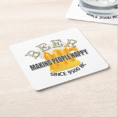 Bier maakt mensen gelukkig kartonnen onderzetters (Schuin)