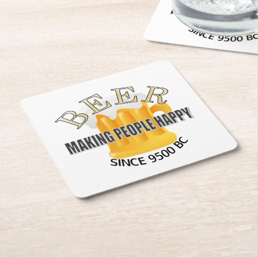 Bier maakt mensen gelukkig kartonnen onderzetters (Schuin)