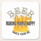 Bier maakt mensen gelukkig kartonnen onderzetters (Voorkant)