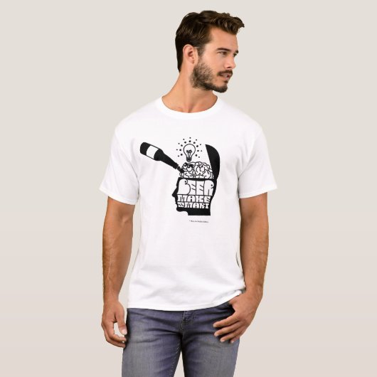 Bier maakt slim t-shirt (Voorkant volledig)