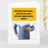 Bier maar grappige verjaardagskaarten voor mannen kaart (Gele Bloem)