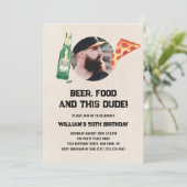 Bier Man Foto Vent Fun 50ste Verjaardag Kaart (Staand voorkant)
