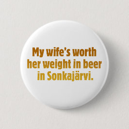 Bier Man Wit Knopje Ronde Button 5,7 Cm