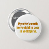 Bier Man Wit Knopje Ronde Button 5,7 Cm (Voorkant /achterkant)