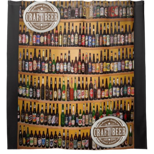 Bier mannen zwarte flesdouchegordijn douchegordijn (Voorkant)