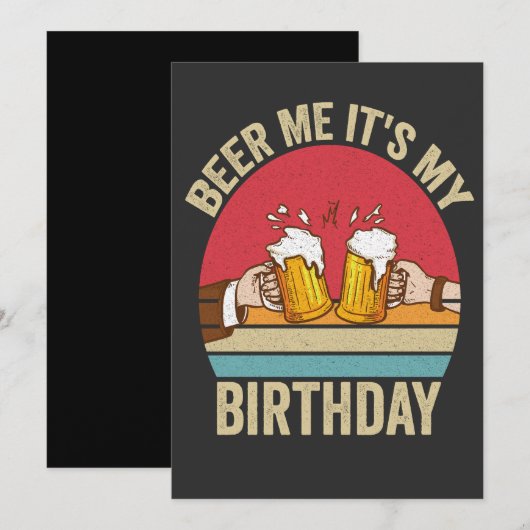 Bier me het is mijn verjaardag Funny Sunset cadea Feestdagenkaart (Voorkant / Achterkant)