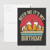 Bier me het is mijn verjaardag Grappige Zonsonderg Briefkaart (Voorkant / Achterkant)