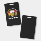 Bier Me Ik Ben Bevorderd Tot Opa Verjaardag Badge (Voor- en achterkant)