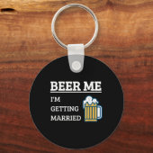 Bier Me Ik Ga Trouwen Grappige Bruidegom Bachelor Sleutelhanger (Voorkant)