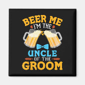 Bier me in de oom van de bruidegom bruid bruilofts magneet (Voorkant)