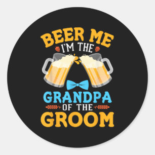 Bier me in de opa van de bruidegom bruiloft ronde sticker
