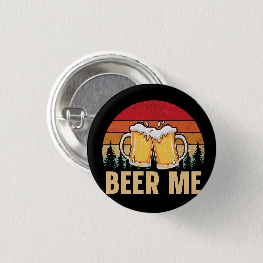 Bier me ontwerp ronde button 3,2 cm (Voorkant /achterkant)