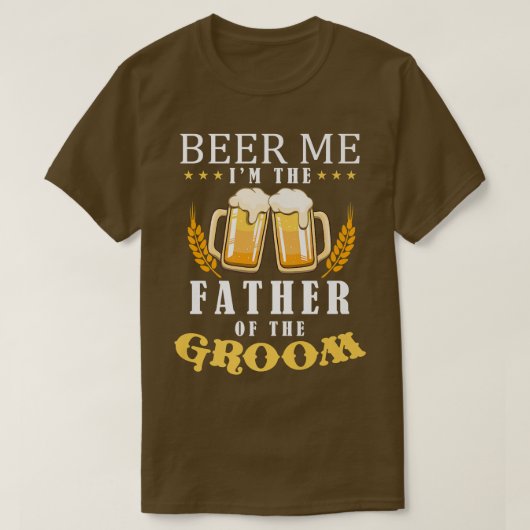 Bier me vader van het Groom Drink team bruiloft T-shirt (Design voorkant)