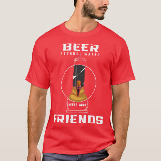 Bier met druk t-shirt